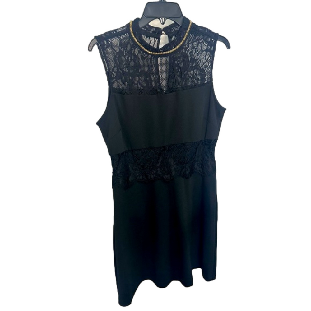Women's little black dress lace neck Jessica Simpson 10